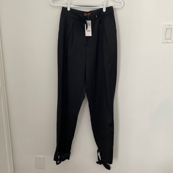 Black sating ankle tie pants - Size Small - The Latest Scoop - Picture 5 of 5